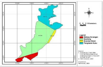 Table 4.2.  Mean annual rainfall, monthly rainfall, and erosivity  in Besitang Watershed 