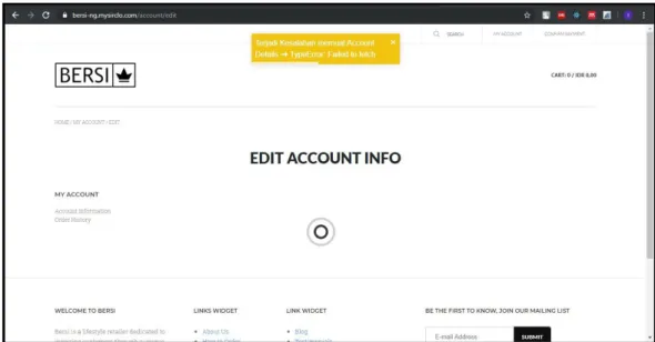 Gambar 3.8 Halaman Edit Account Info mengubah data 