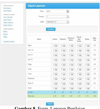 Gambar 7. Halaman Pengisian Data Siswa  