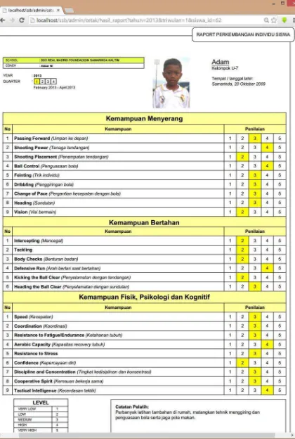 Gambar 11. Hasil Cetak Raport 