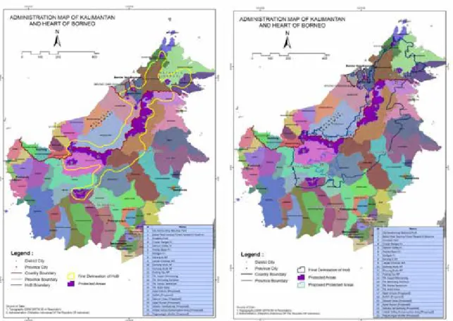Gambar 2. Penentuan batas kawasan HoB di wilayah Indonesia berdasarkan wilayah administrasi: 