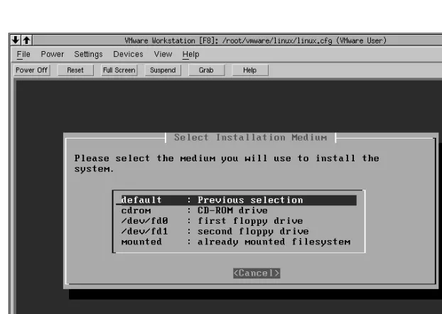 Figure 2-3: Install using CDs, floppies or mounted file systems.