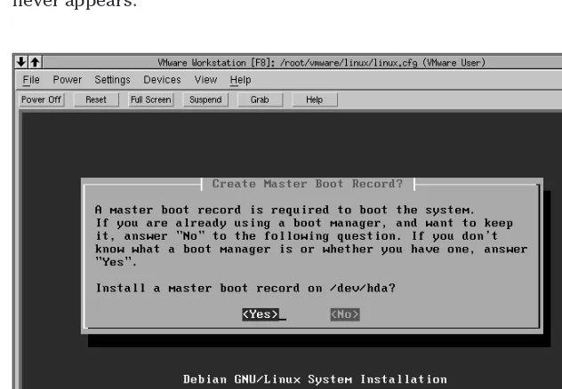 Figure 2-4: The Debian installer gives you the option to install the master boot record.