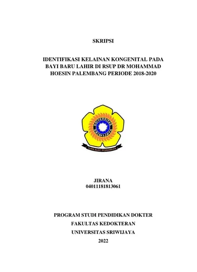 SKRIPSI IDENTIFIKASI KELAINAN KONGENITAL PADA BAYI BARU LAHIR DI RSUP ...