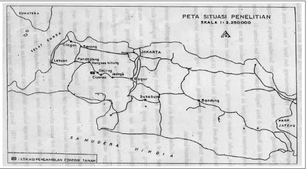 Gambar 4. Peta lokasi pengambilan tanah di Gajrug Banten 