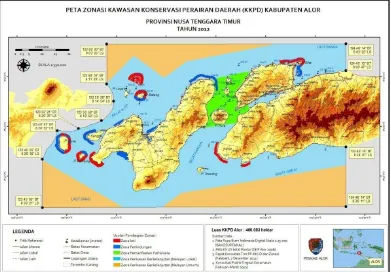 Gambar 1. Peta Usulan Zonasi KKPD Kabupaten Alor (Pemerintah Kabupaten Alor, 2013)  