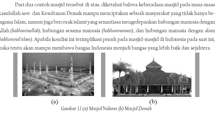 Gambar 1.1 (a) Masjid Nabawi (b) Masjid Demak