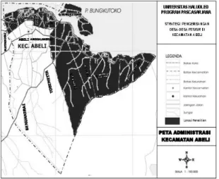 Gambar 1 Peta Administrasi   Kecamatan Abeli  B.  Populasi dan Sampel 