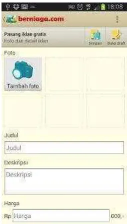 Gambar 3-4 Tampilan aplikasi berniaga.com 