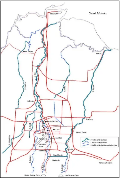 Gambar 2.1 Peta Aliran Sungai Kota Medan 