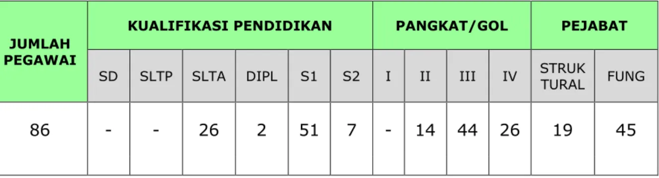 Tabel  2.1.  Sumberdaya Aparatur  