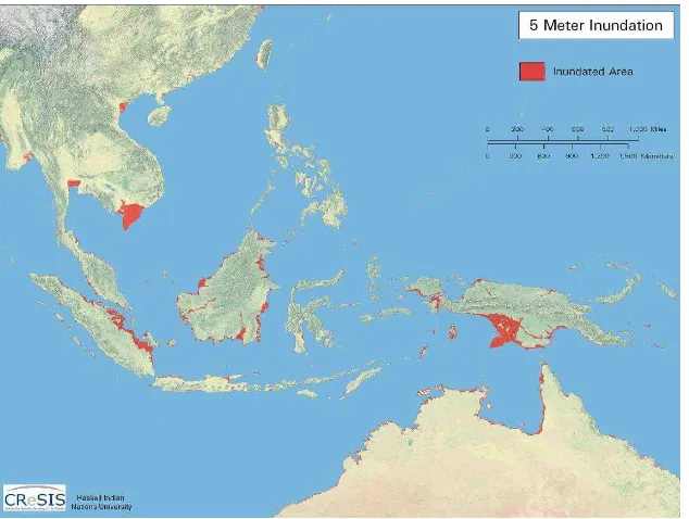 Gambar 1.2. penelitian tingkat sea level rise di Indonesia dalam http://www.hist-chron.com/ (diakses pada 10 september 2015)