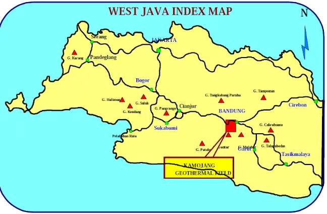 Gambar 1. Lokasi area panasbumi Kamojang, Jawa Barat Indonesia 