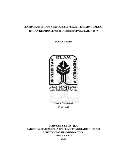 Jurusan Statistika Fakultas Matematika Dan Ilmu Pengetahuan Alam 