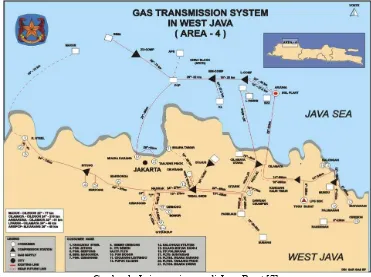 Gambar 1. Jaringan pipa gas di Jawa Barat [7].