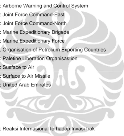 Tabel 1  : Reaksi Internasional terhadap Invasi Irak 