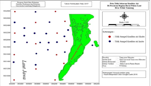 Gambar 1. Lokasi Pengambilan Titik Sampling Kualitas Air  di Pulau Laut bagian selatan