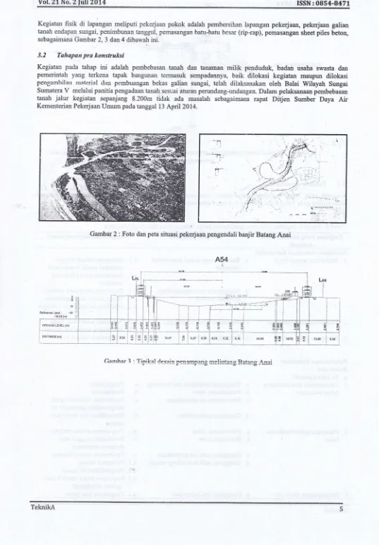 Gambar 2 : Foto dan peta situasi pekerjaan pengendali banjir Batang Anai