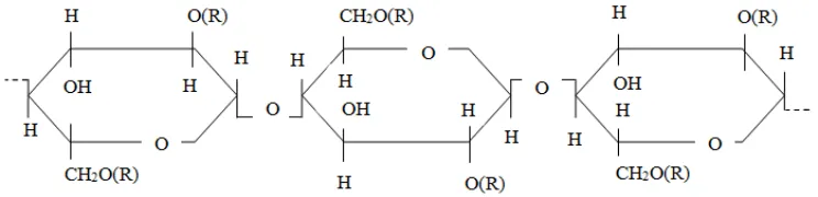 Gambar 1. Struktur carboxy methyl cellulose (CMC) 