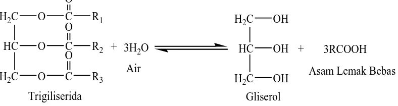 Gambar 4.7. Reaksi pembentukan asam lemak bebas 