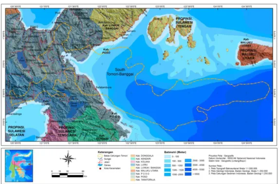 Gambar II.2 Peta Lokasi dan batas Cekungan Tomori (Badan Geologi, 2009) 