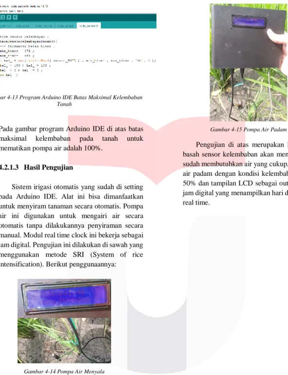 Gambar 4-13 Program Arduino IDE Batas Maksimal Kelembaban  Tanah 