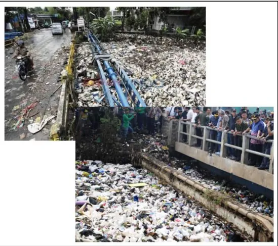 Gambar 4.6. Penumpukan Sampah di Jembatan Sungai Citepus