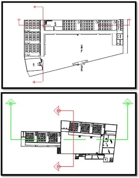 Gambar 5.Denah Siteplan SD N Patak Banteng  (atas) dan SD N 01 Parikesit (bawah) 