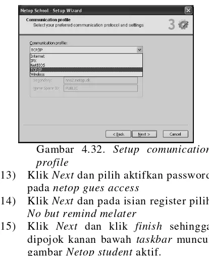 Gambar 4.32.  Setup comunication 