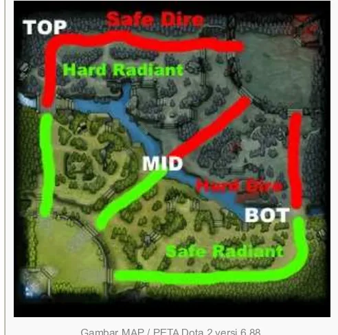 Gambar MAP / PETA Dota 2 versi 6.88