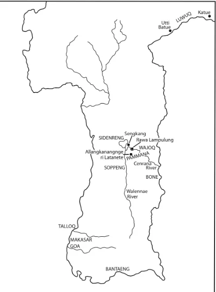 Gambar 1: Peta Sulawesi Selatan menunjukkan situs‐situs dan lokasi yang disebutkan dalam tulisan ini. 