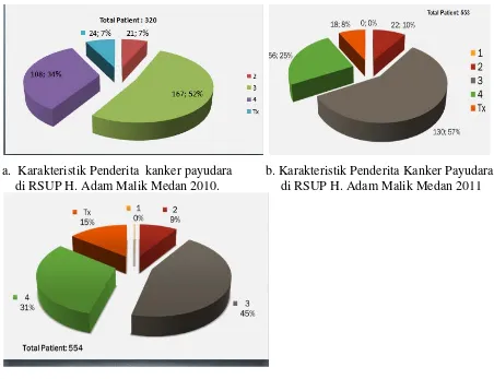 Gambar 2.3 : Karteristik penderita kanker payudara RSUP diadam malik- medan 2010-2012 ( Sumber data bagian sub Divisi B
