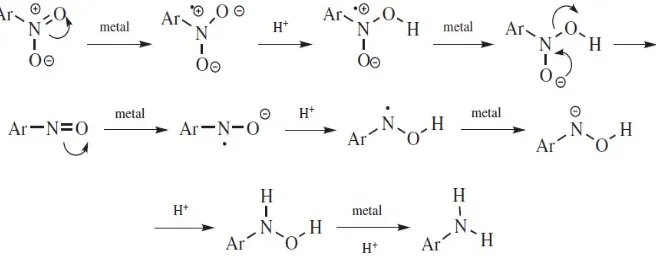 Gambar 2.1.  Mekanisme Reaksi Reduksi Nitrobenzene