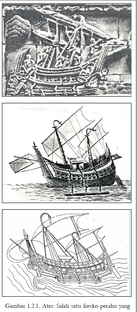Gambar 1.2.1. Atas: Salah satu fresko perahu yang 
