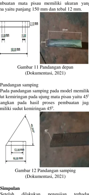 Gambar 11 Pandangan depan  (Dokumentasi, 2021) 