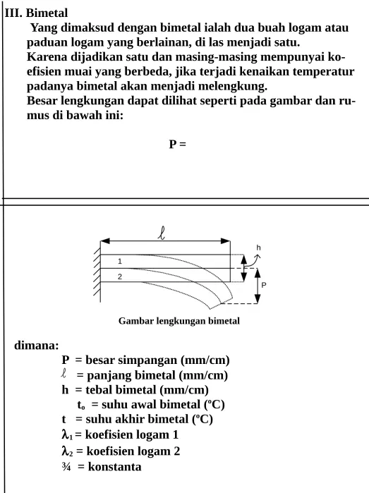 Gambar lengkungan bimetal