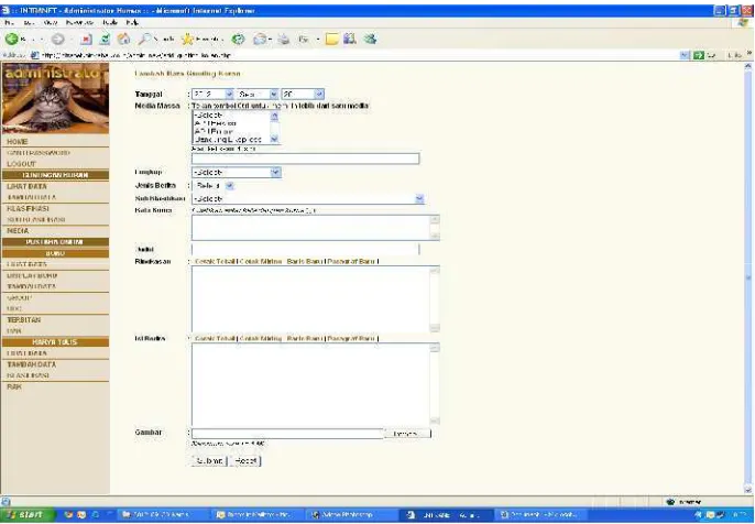 SummaryGambar 2.1 atau Input Berita Ke Intranet