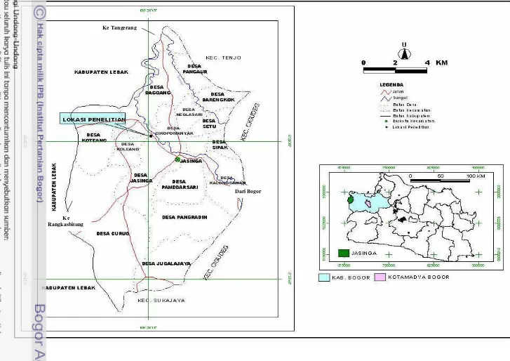 Gambar 2.  Lokasi Penelitian pada Ultisol Jasinga di Desa Jasinga, Kecamatan Jasinga, Kabupaten Bogor 