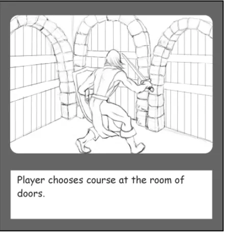 Figure 1.2The storyboard shows possible events in a game.