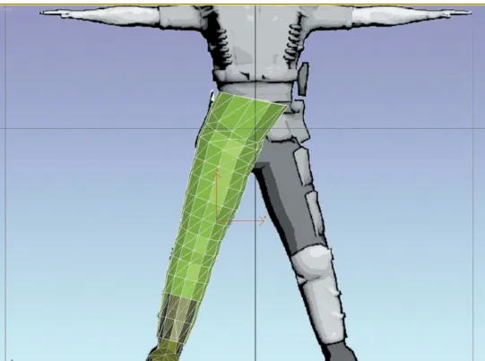 Figure 3.6  Continue extruding the top face of the leg up to the waist.
