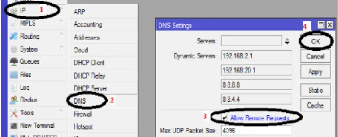 Gambar 4. Setting DHCP Clinet  /ip dhcp-cient 