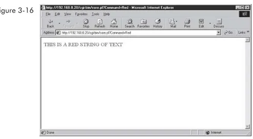 Figure 3-16 shows sample output from the script. If the user selects red from the form and clicks the Display Text button, the following screen can be seen.