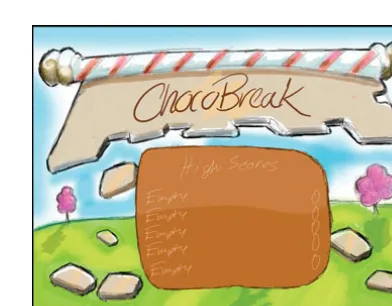Figure 2.5Our end screen storyboard for the ChocoBreak game.
