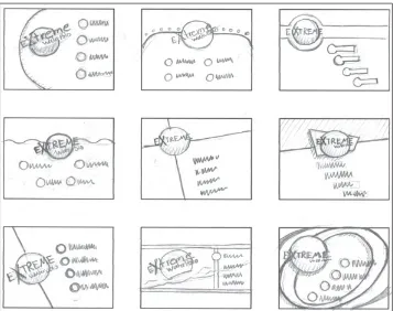 Figure 3.10  Keep thumbnail sketches small and simple.