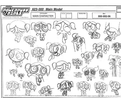 Figure 1.1Bubbles (a) and Buttercup (b) from The Powerpuff Girls show off their acting skills onthese model sheets.The Powerpuff Girls and all related characters and elements are trademarks of Cartoon Network © 2004