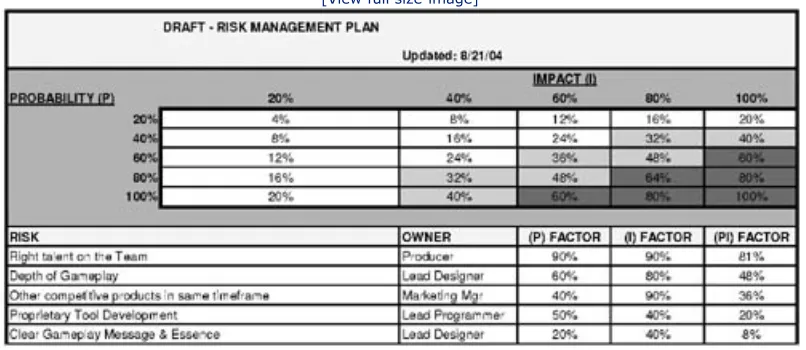 Figure 8.3. Risk management worksheet