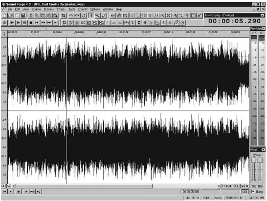 Figure 2.6 Sonic Foundr y’s capable audio editing software, Sound Forge®.