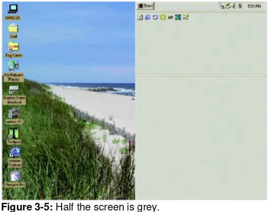 Figure 3-5: Half the screen is grey.  
