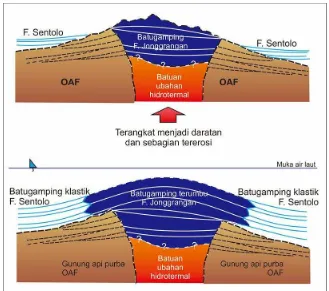 Gambar 10. Model Sedimentasi Formasi Jongrangan dan Sentolo (C.Prasetyadi,2007 )  