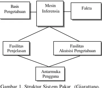 Gambar 1. Struktur Sistem Pakar  (Giarattano, 